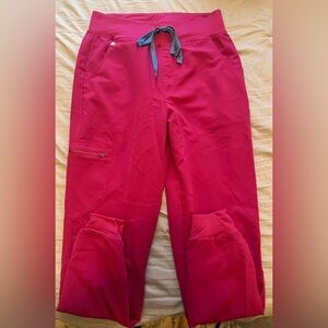 FIGS women’s high-waisted Zamora Joggers - raspberry sorbet - Size Small